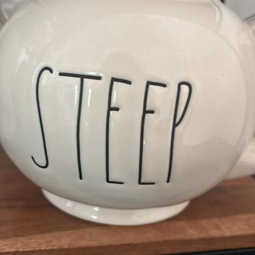 NWT Rae Dunn White 'Steep' Teapot